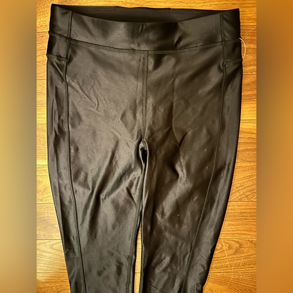 🍋 Lululemon Black Satin Sheen High-Waisted 25” Leggings Size 6 - Picture 5 of 7